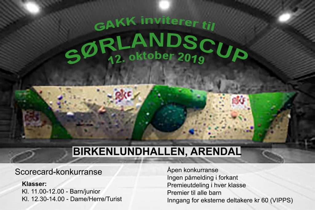 Velkommen til Sørlandscup i Birkenlundhallen 12 oktober