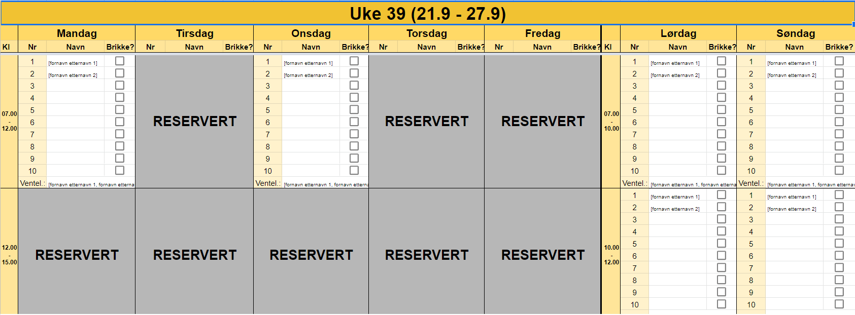 Bookingsystem for klatrehallen i Sør Amfi