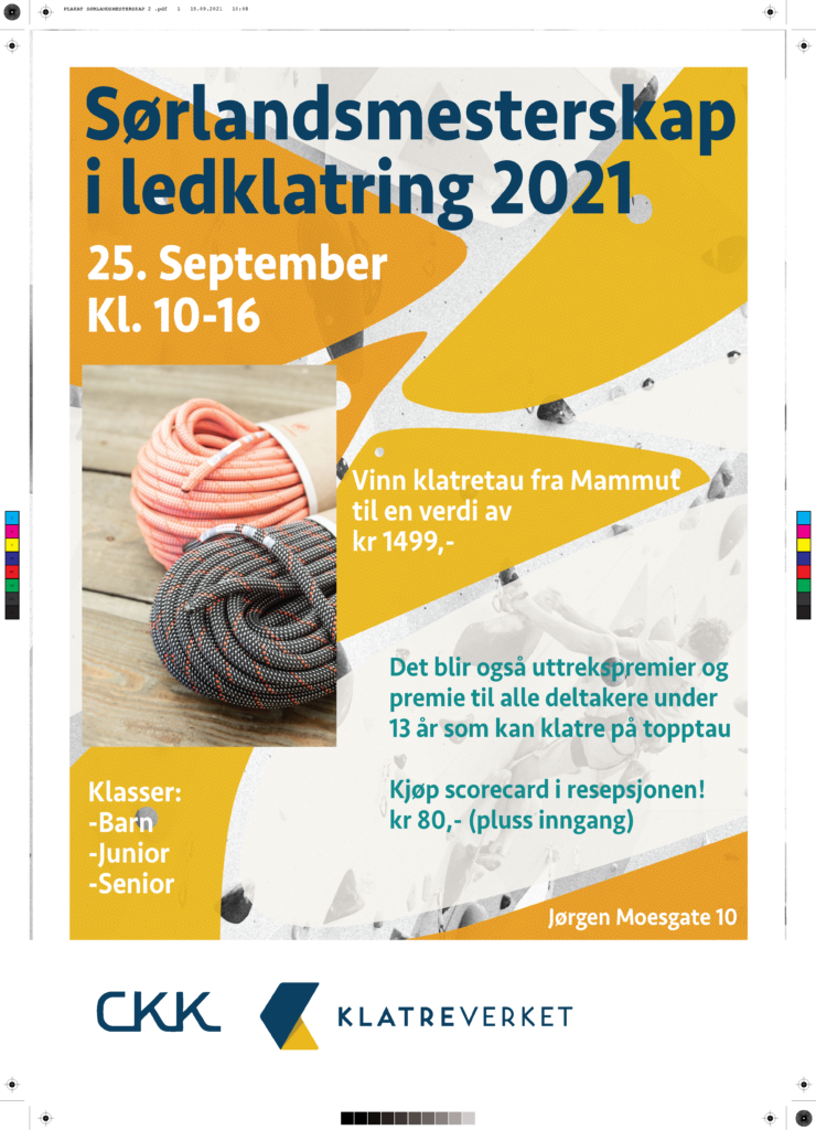 SØRLANDSMESTERSKAP I LEDKLATRING 2021 (Klatreverket Krs)